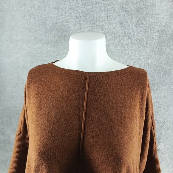 NWT STYLE&CO Basic Tunic Sweater MEDIUM(8-10) Brown Pullover Cotton French Seam - Picture 3 of 11